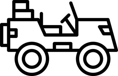 Jeep simgesi, vektör basit illüstrasyon