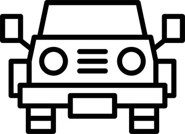 Jeep simgesi, vektör basit illüstrasyon