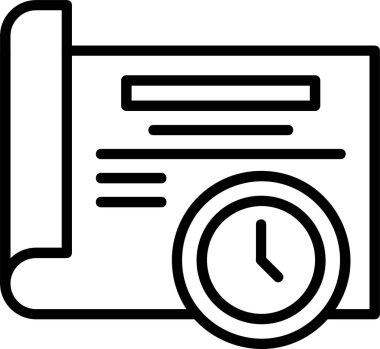 Geçmiş simgesi, vektör basit illüstrasyon