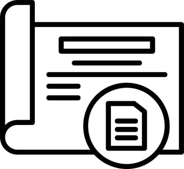 belge web simgesi, vektör illüstrasyonu