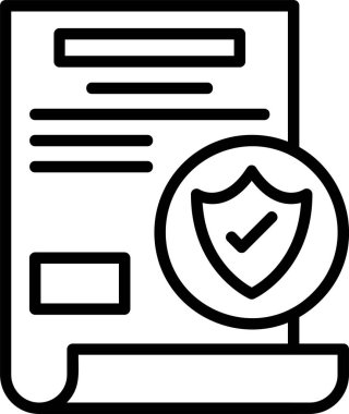 Güvenlik kalkanı koruma simgesi ana hat biçimi, vektör illüstrasyonu