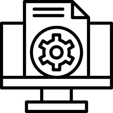 Ana hatlar biçiminde web tasarım geliştirme simgesi, vektör illüstrasyonu