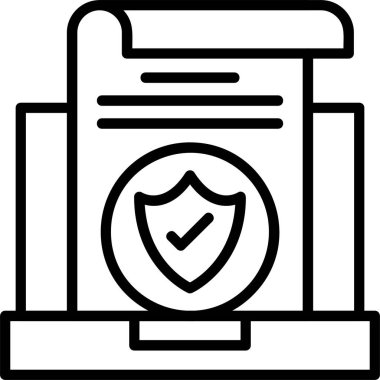 Güvenlik kalkanı koruma simgesi ana hat biçimi, vektör illüstrasyonu