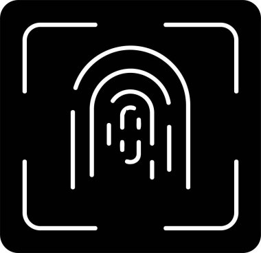 Beyaz arkaplanda parmak izi simgesi, vektör illüstrasyonu