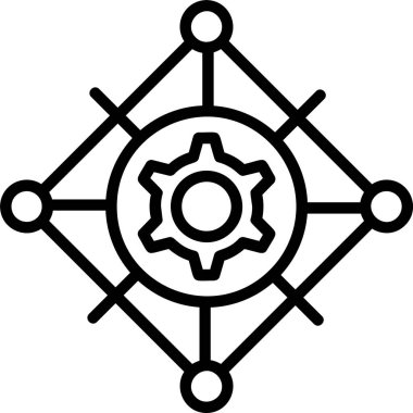 Beyaz arkaplan, vektör illüstrasyonunda Otomatik Çözümler simgesi