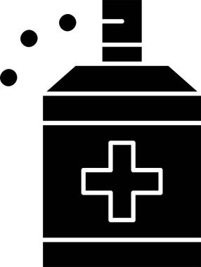 Beyaz arkaplanda antiseptik simge, vektör illüstrasyonu