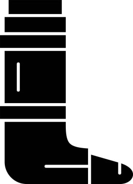 Beyaz arkaplanda kırık bacak simgesi, vektör illüstrasyonu