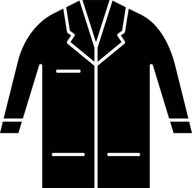 Beyaz arkaplanda Doktor Paltosu simgesi, vektör illüstrasyonu