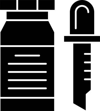 Beyaz arkaplanda göz damlası simgesi, vektör illüstrasyonu