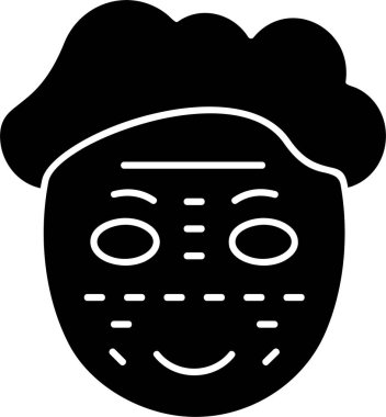 Beyaz arkaplanda yüz estetiği simgesi, vektör illüstrasyonu