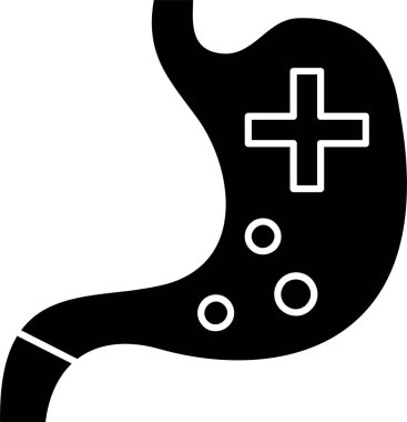 Beyaz arkaplanda Gastroenteroloji simgesi, vektör illüstrasyonu