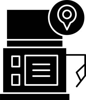 Beyaz arkaplanda Benzin İstasyonu simgesi, vektör illüstrasyonu