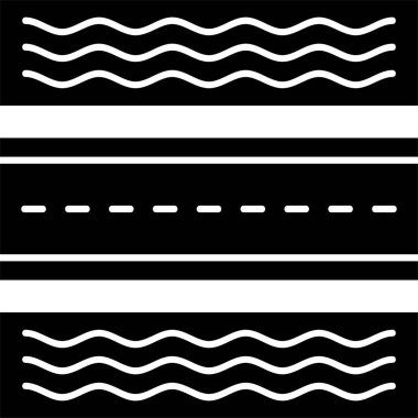 Beyaz arkaplanda yol kenarı simgesi, vektör illüstrasyonu