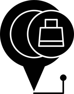 Beyaz arkaplanda alışveriş hedefi simgesi, vektör illüstrasyonu