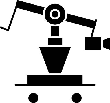 Beyaz arkaplanda kamera Crane simgesi, vektör illüstrasyonu