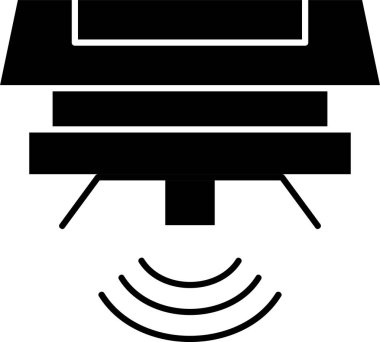 Beyaz arkaplanda hareket sensörü simgesi, vektör illüstrasyonu