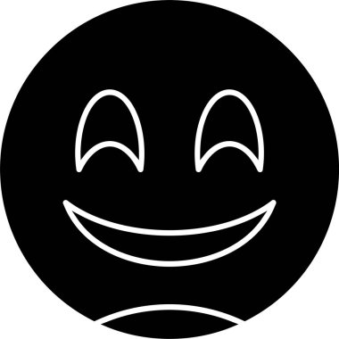 Beyaz arkaplanda Gülümseyen Yüz, vektör illüstrasyonu