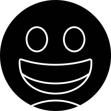 Beyaz arkaplanda Gülümseyen Yüz, vektör illüstrasyonu