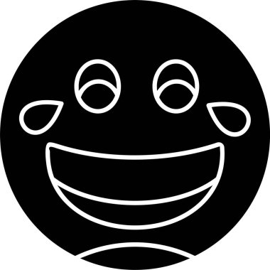 Beyaz arkaplanda Neşe Gözyaşları simgesi olan yüz, vektör illüstrasyonu