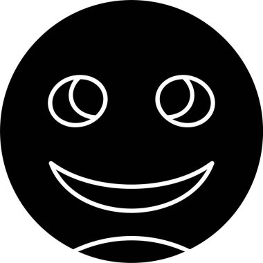 Beyaz arkaplanda hafifçe gülen yüz simgesi, vektör illüstrasyonu