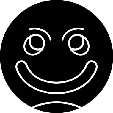 Beyaz arkaplanda gülen yüz simgesi, vektör illüstrasyonu