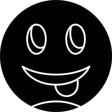 Beyaz arkaplanda Dil simgesi olan yüz, vektör illüstrasyonu