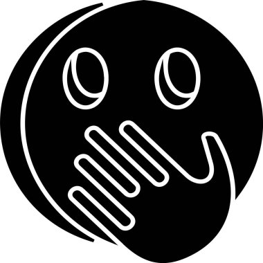 Beyaz arkaplanda El Mouth simgesi olan yüz, vektör illüstrasyonu