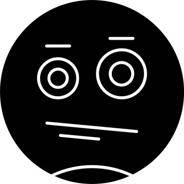 Beyaz arkaplanda İfadesiz Yüz simgesi, vektör illüstrasyonu