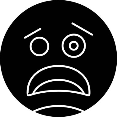 Beyaz arkaplanda eğlendirilmemiş yüz simgesi, vektör illüstrasyonu
