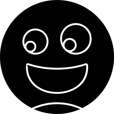 Beyaz arkaplanda Yuvarlanan Gözler simgesi olan yüz, vektör illüstrasyonu