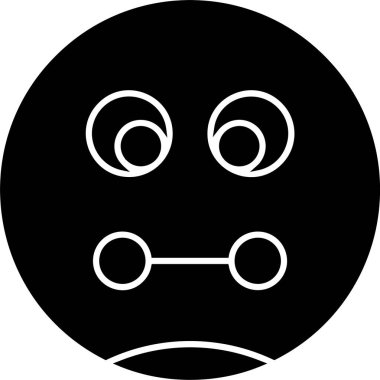 Beyaz arkaplanda bulanık yüz simgesi, vektör illüstrasyonu