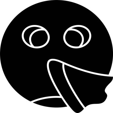 Beyaz arkaplanda hapşıran Yüz simgesi, vektör illüstrasyonu