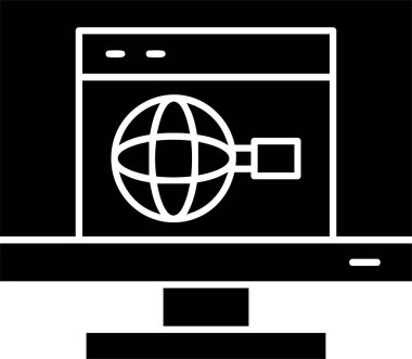 Beyaz arkaplanda web sitesi Seo simgesi, vektör illüstrasyonu