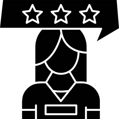 Müşteri Beyaz arkaplan, vektör illüstrasyonunda simgeyi gözden geçirir