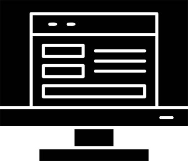 Beyaz arkaplan üzerindeki Web Sitesi Ux simgesi, vektör illüstrasyonu