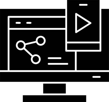 Beyaz arkaplan, vektör illüstrasyonunda İçerik simgesi paylaşımı