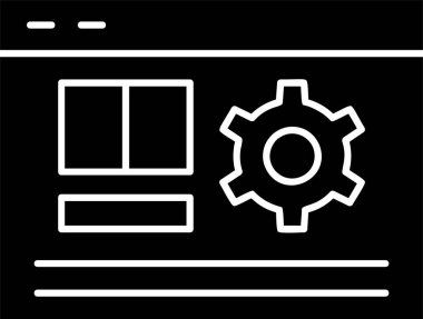 Beyaz arkaplanda Web Yönetimi simgesi, vektör illüstrasyonu