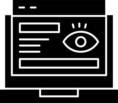 Beyaz arkaplanda Sayfa Ziyaretçileri simgesi, vektör illüstrasyonu