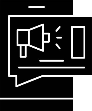 Beyaz arkaplanda Sms Pazarlama simgesi, vektör illüstrasyonu