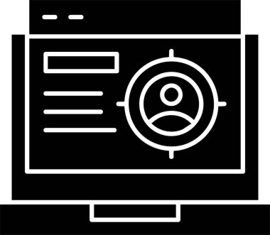 Beyaz arkaplanda kullanıcı hedef simgesi, vektör illüstrasyonu