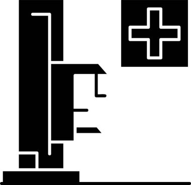 Beyaz arkaplanda mammografi simgesi, vektör illüstrasyonu