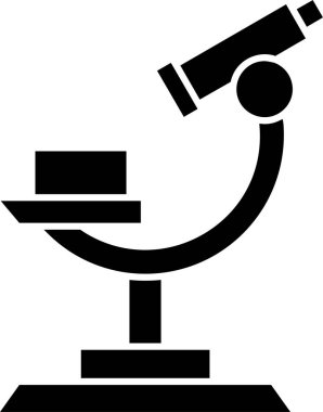 Beyaz arkaplanda mikroskop simgesi, vektör illüstrasyonu
