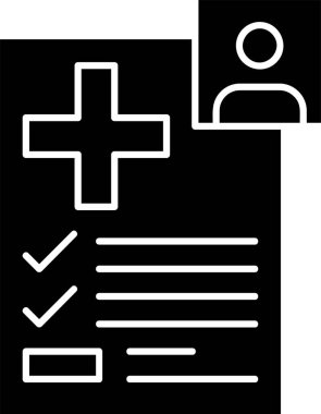 Beyaz arkaplan üzerindeki Hasta Kontrol Listesi simgesi, vektör illüstrasyonu