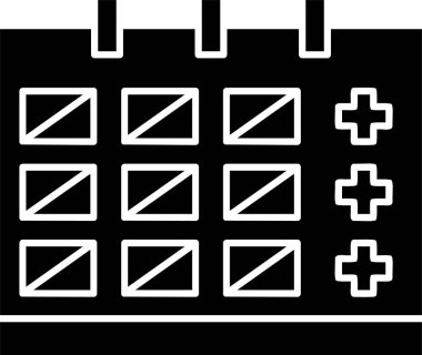 Beyaz arkaplanda tıbbi atama simgesi, vektör illüstrasyonu