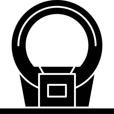 Beyaz arkaplanda CT Tara simgesi, vektör illüstrasyonu