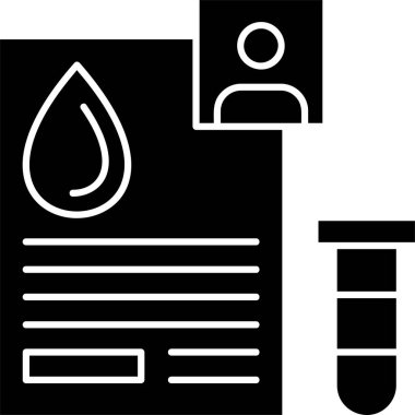 Beyaz arkaplanda kan testi simgesi, vektör illüstrasyonu