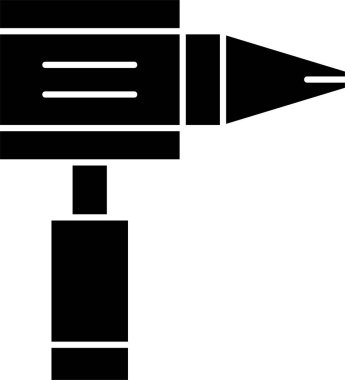 Beyaz arkaplanda otoskopi simgesi, vektör illüstrasyonu