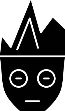  Beyaz arkaplan üzerindeki Oyun Karakteri simgesi, vektör illüstrasyonu