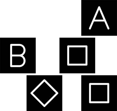  Beyaz arkaplan üzerindeki blok simgesi, vektör illüstrasyonu