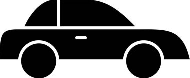  Beyaz arkaplanda araba simgesi, vektör illüstrasyonu